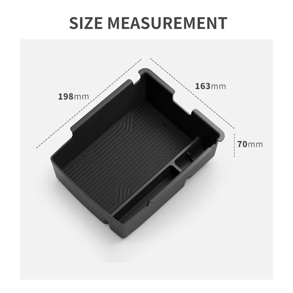 Organizer Storage Box for KIA K4 (2025–2026) Armrest ABS Black