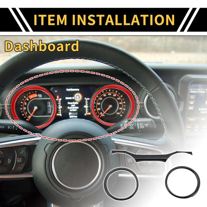 Dashboard Panel Ring Cover for Jeep Wrangler JL JLU (2018–2023) Carbon Fiber