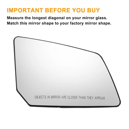 Pair Mirror Glass Left Right White Heated for GMC Chevrolet (2007–2016)