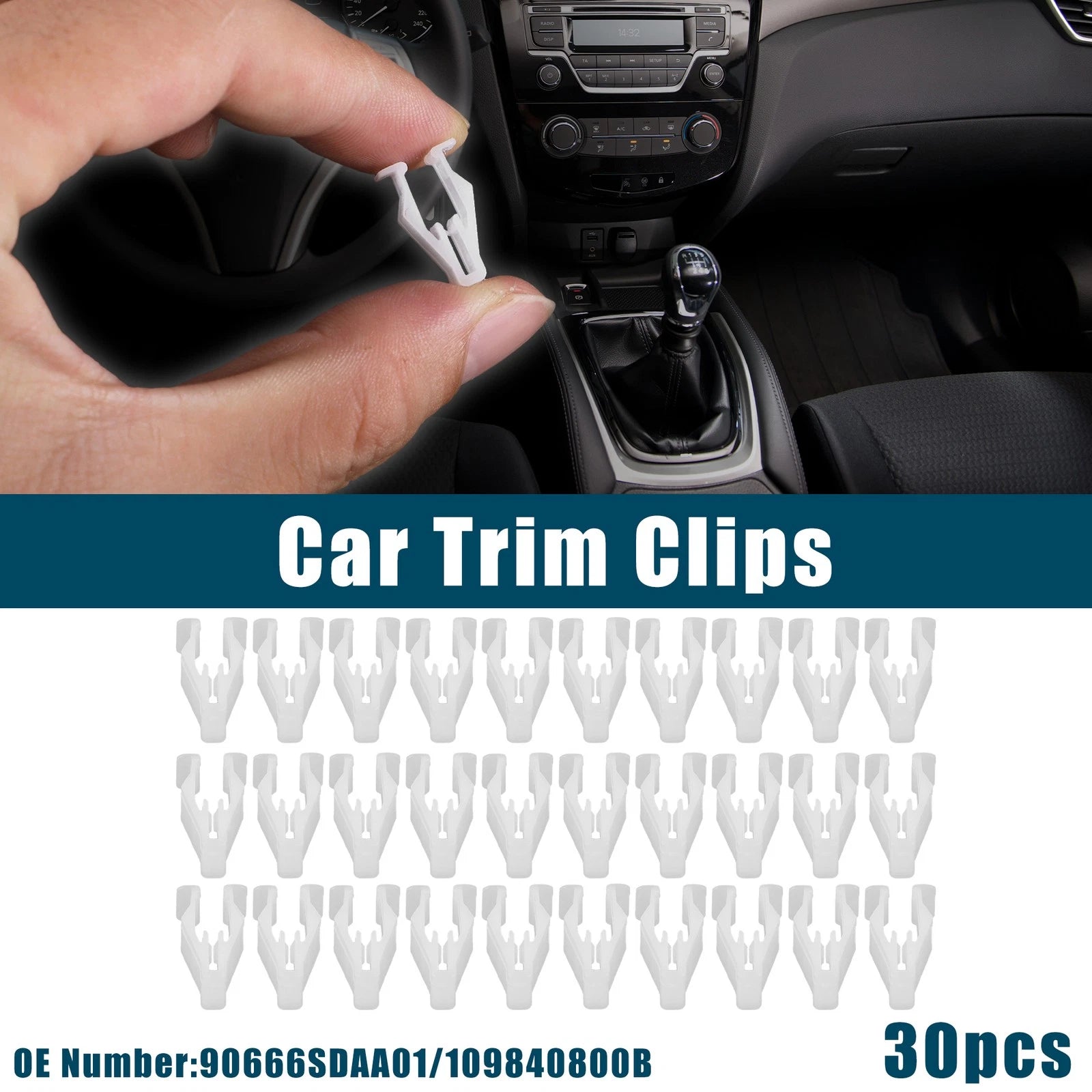 Interior Trim Retainer Clip Fastener for Honda 90666SDAA01 (30 Pack)