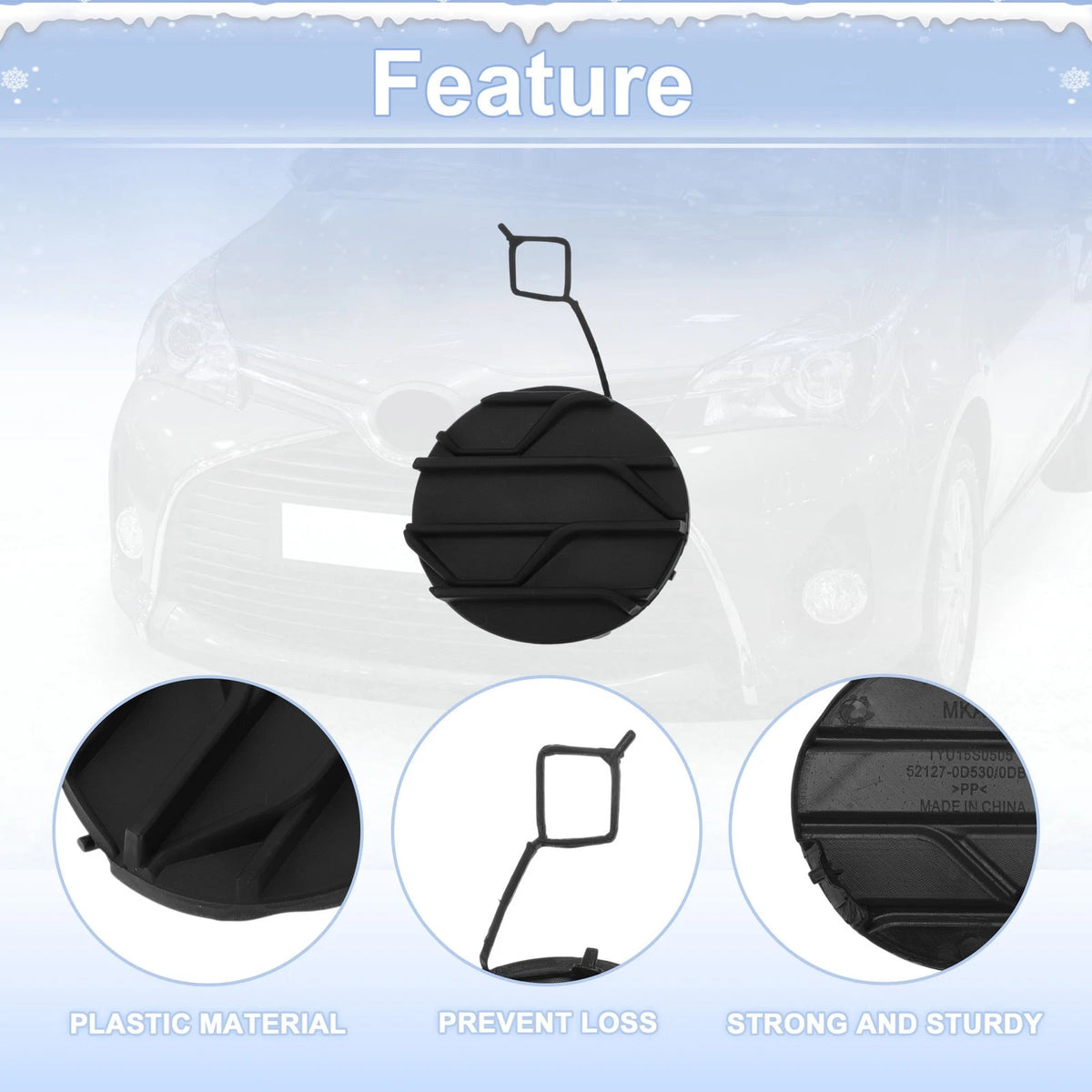 Tow Hook Cover Cap for Toyota Prius V (2014–2017) No. 5212747060