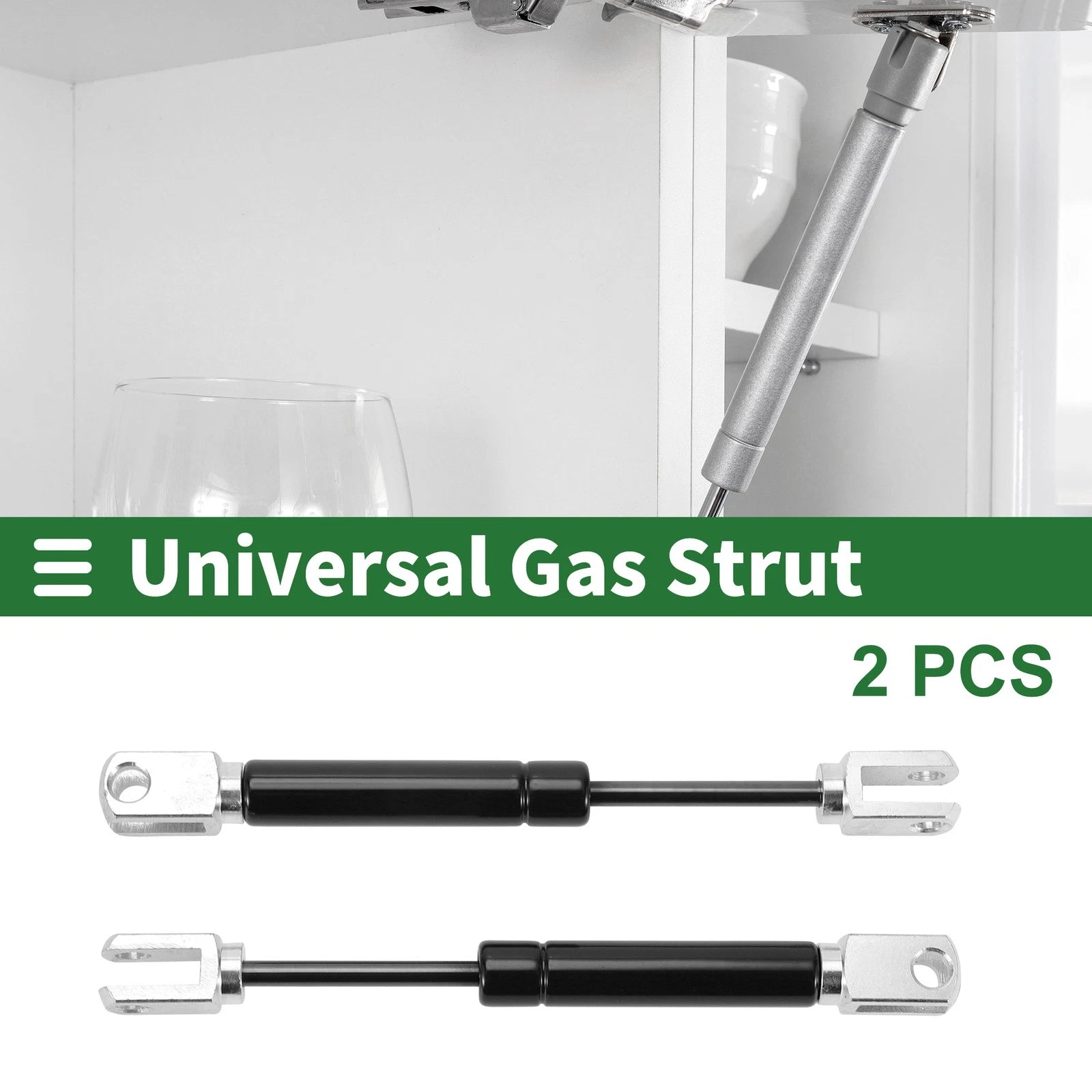 2Pcs Lift Supports Struts for (7 Inch, Black U Shape End)
