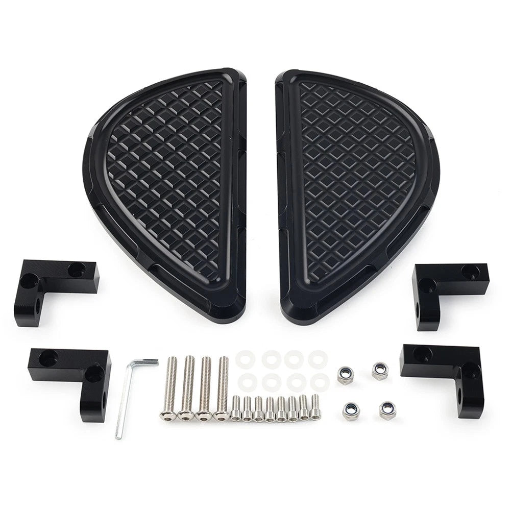 Black Aluminum Rear Passenger Floorboards Foot Pegs for Harley Touring (1993–Present)