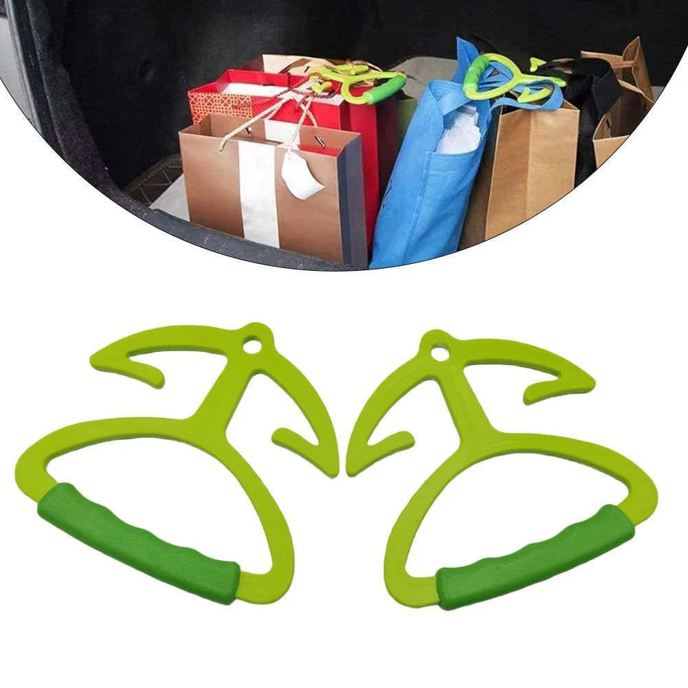 2X Grocery Bag Holder with Soft Grip Handle for Heavy Loads