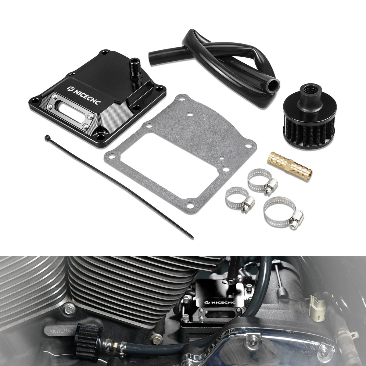 Transmission Top Cover Kit with Air Filter for Harley Softail/Road Glide/Road King (–)