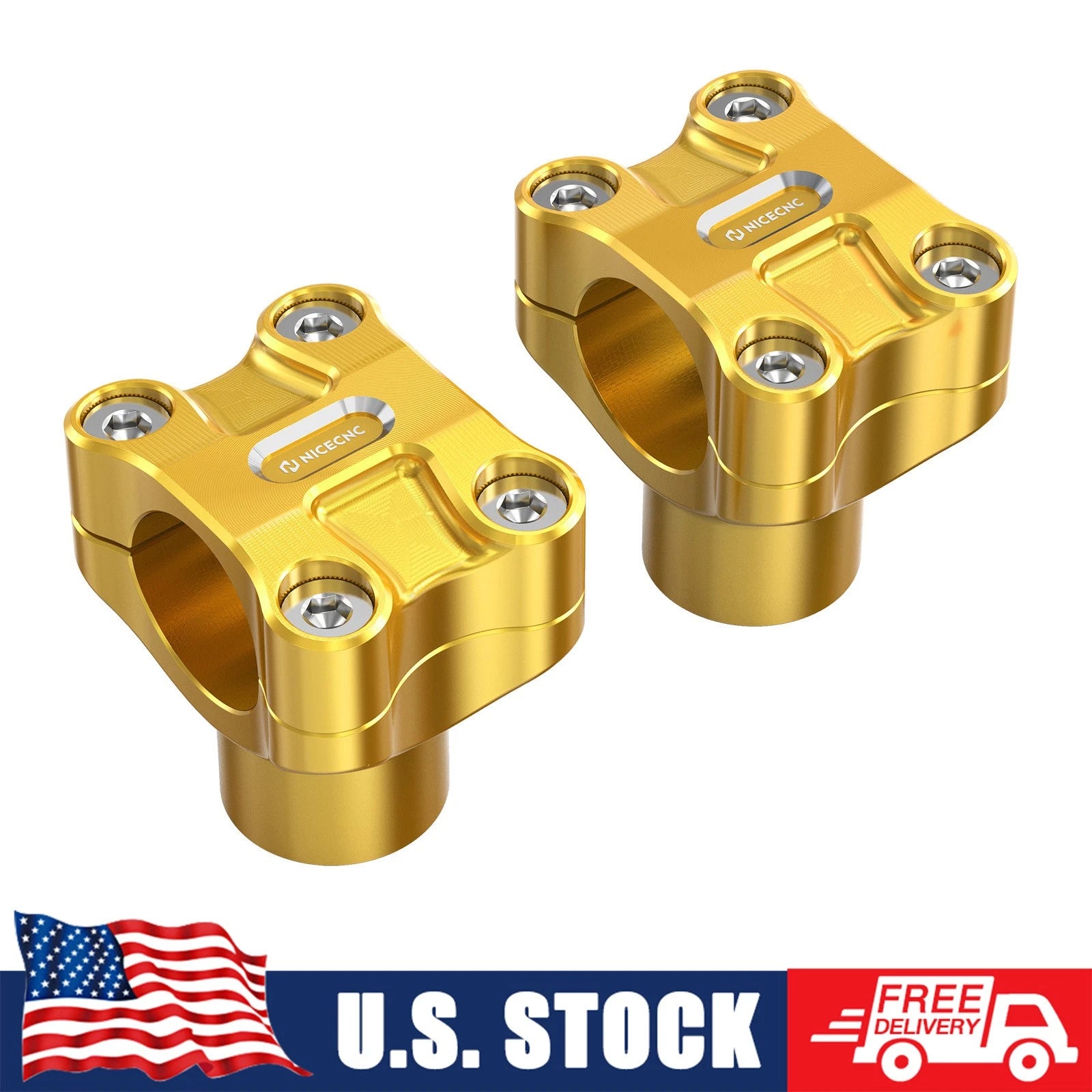 2X Anodized 2" Handlebar Risers for Harley Dyna Low Rider FXDL (2006–2017)