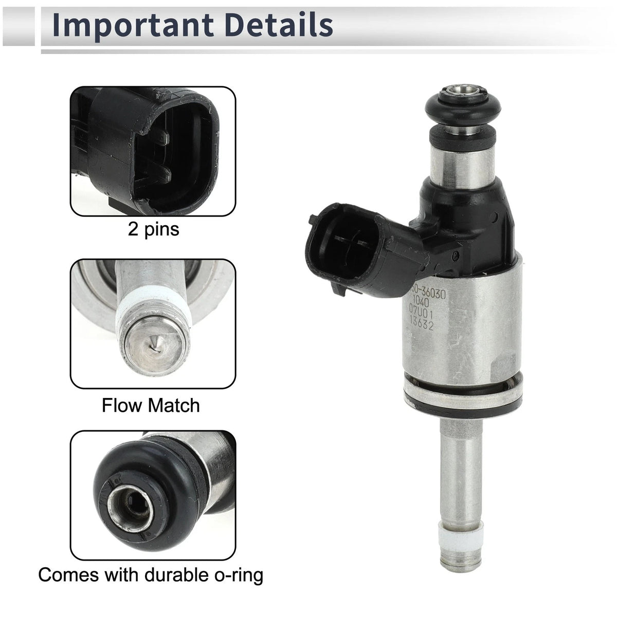 Fuel Injector for Lexus NX200t 2.0L (2015–2017) 1 Pc Black