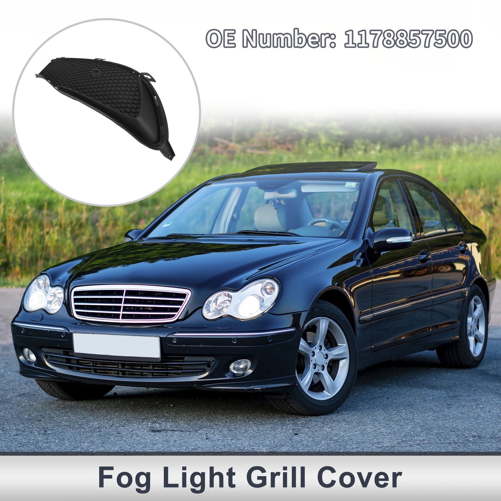 Front Left Fog Light Grill Replacement for Mercedes Benz W117 (2016–2019)