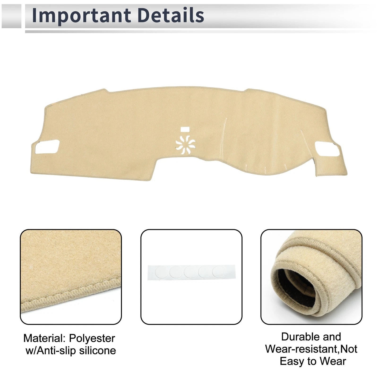 Dashboard Dash Cover Mat Sun Protector for Honda Civic FL5 (2022–2024) Beige