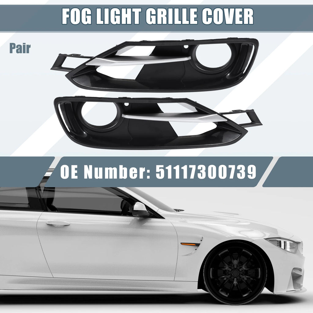 Fog Light Grille Cover Trim Pair Left Right for BMW F30 (2012–2019)