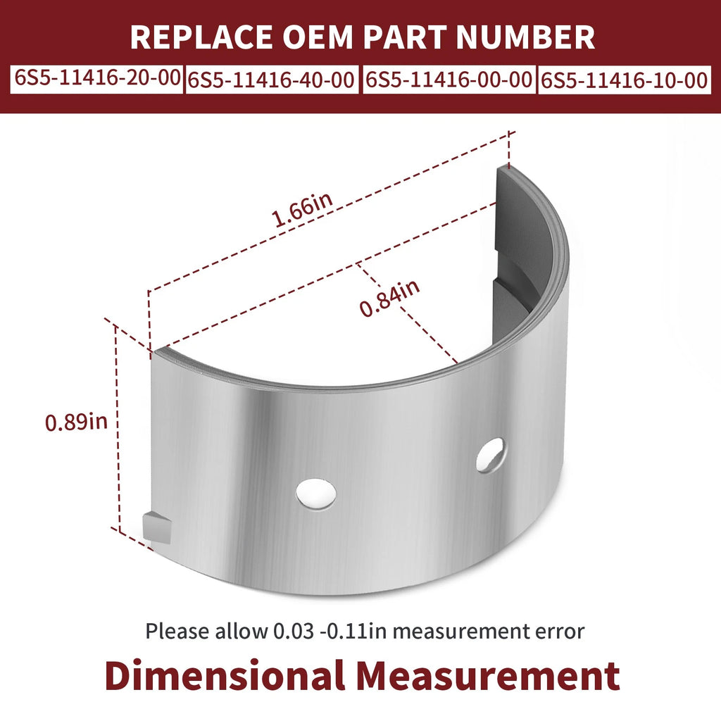 10pcs Crankshaft Main Bearing for Yamaha WaveRunner FX VX VXS VXR FZR FZS (1800)