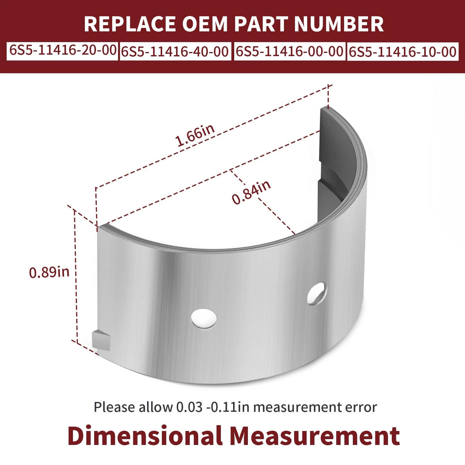 10pcs Crankshaft Main Bearing for Yamaha WaveRunner FX VX VXS VXR FZR FZS (1800)