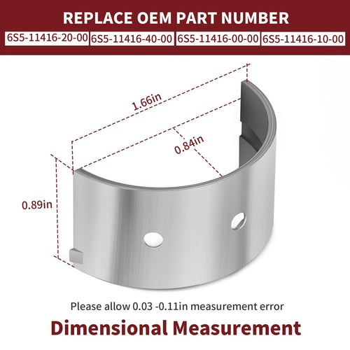 10pcs Crankshaft Main Bearing for Yamaha WaveRunner FX VX VXS VXR FZR FZS (1800)
