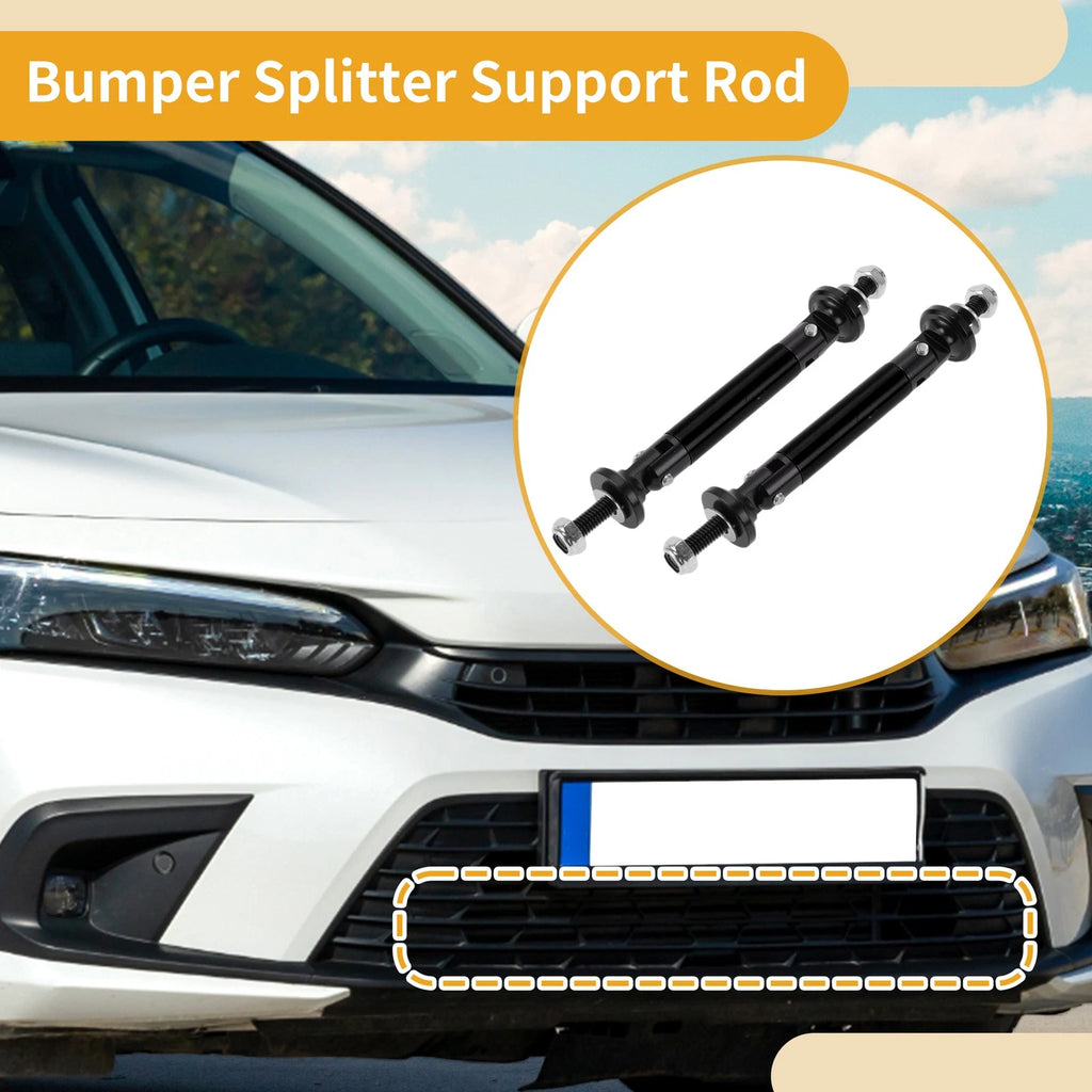 2X Adjustable Front Bumper Lip Splitter Strut Support Bars for Universal