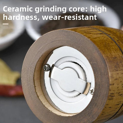 Adjustable Coarseness Wooden Salt and Pepper Set for Cooking
