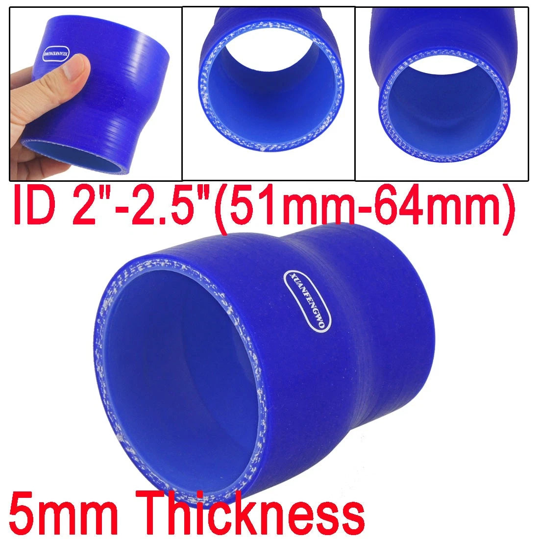 2" to 2.5" Reducer Silicone Hose Coupler for Intercooler Intake Pipe