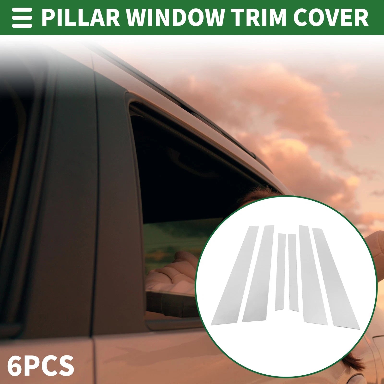 6 Pcs Door Pillar Window Trim Replacement for BMW 5-Series (1997–2003)