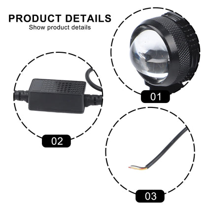 Set of 2 Motorcycle Driving Lights for Mini (2010–2023) 60W Adjustable Mount