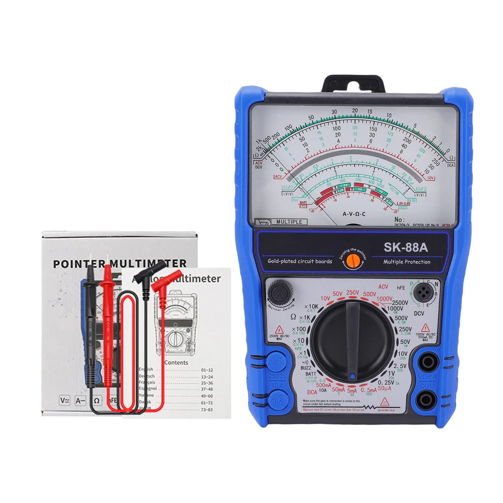SK-88A Analog Multimeter with Low Voltage Detection and Diode Backlighting