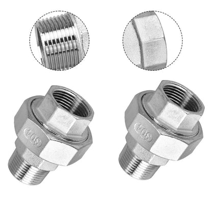 2 Stainless Steel Threaded Connectors 304 Grade for Pipeline Use
