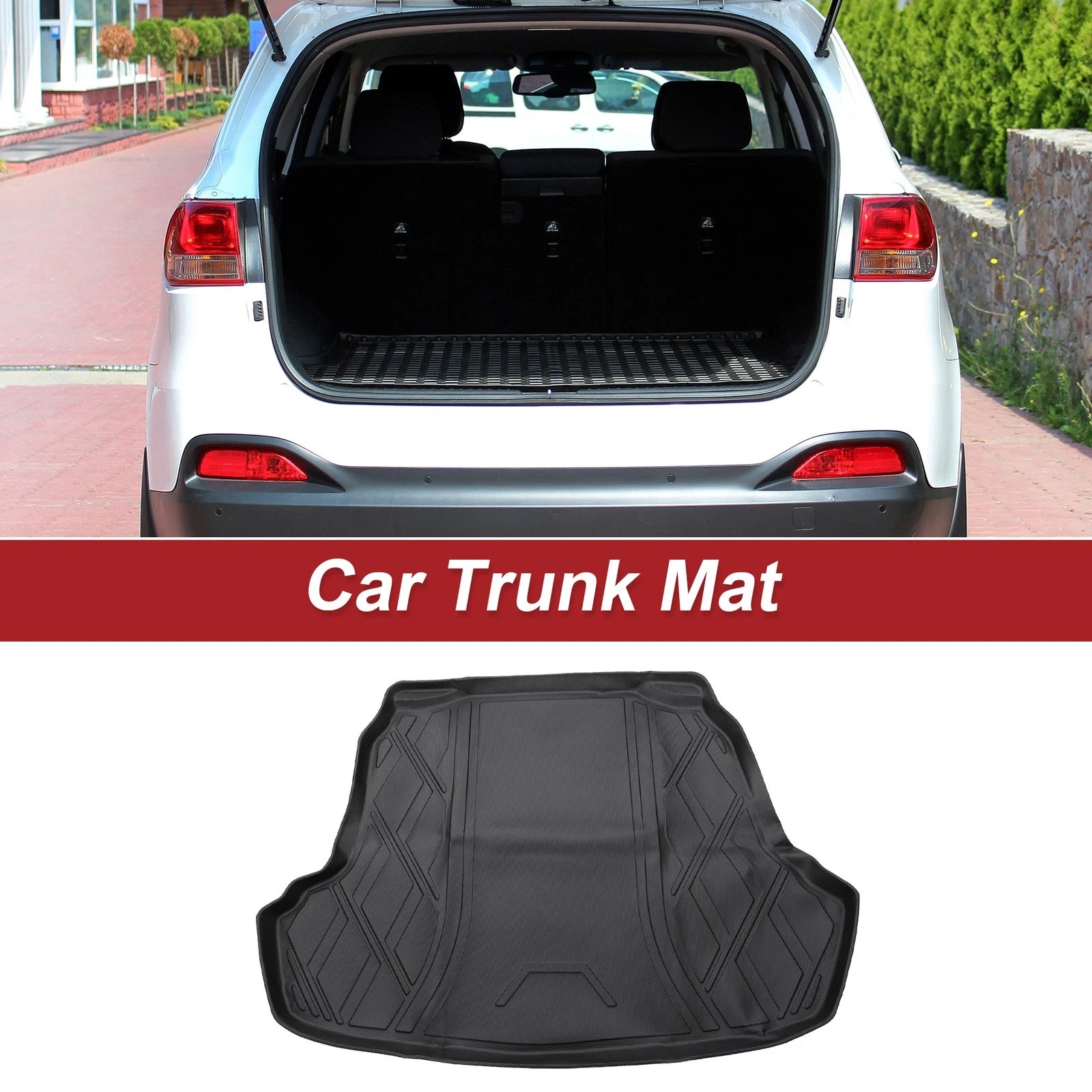 Cargo Liner Rear Trunk Mat for Hyundai Sonata (2015–2019) Diamond Pattern