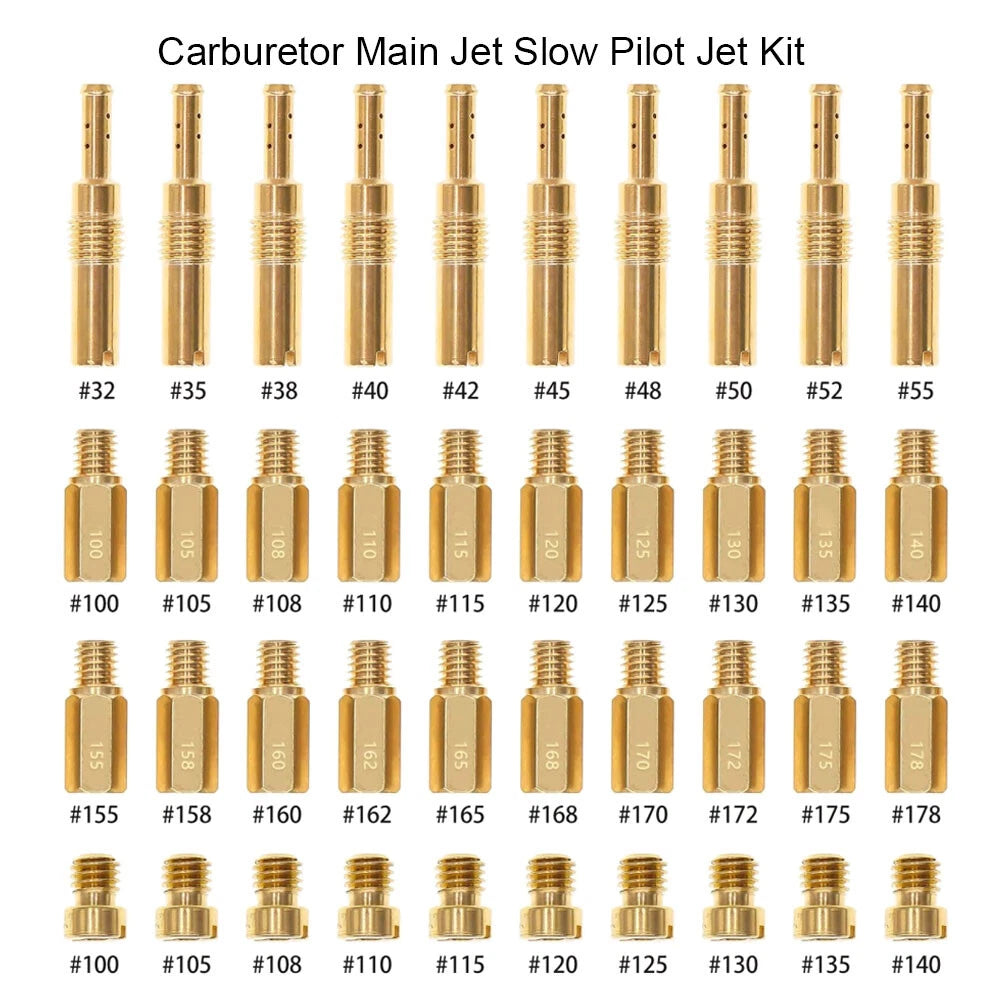 30Pcs Carburetor Main Jet & 10Pcs Slow Pilot Jet for PWK Keihin CVK OKO KOSO