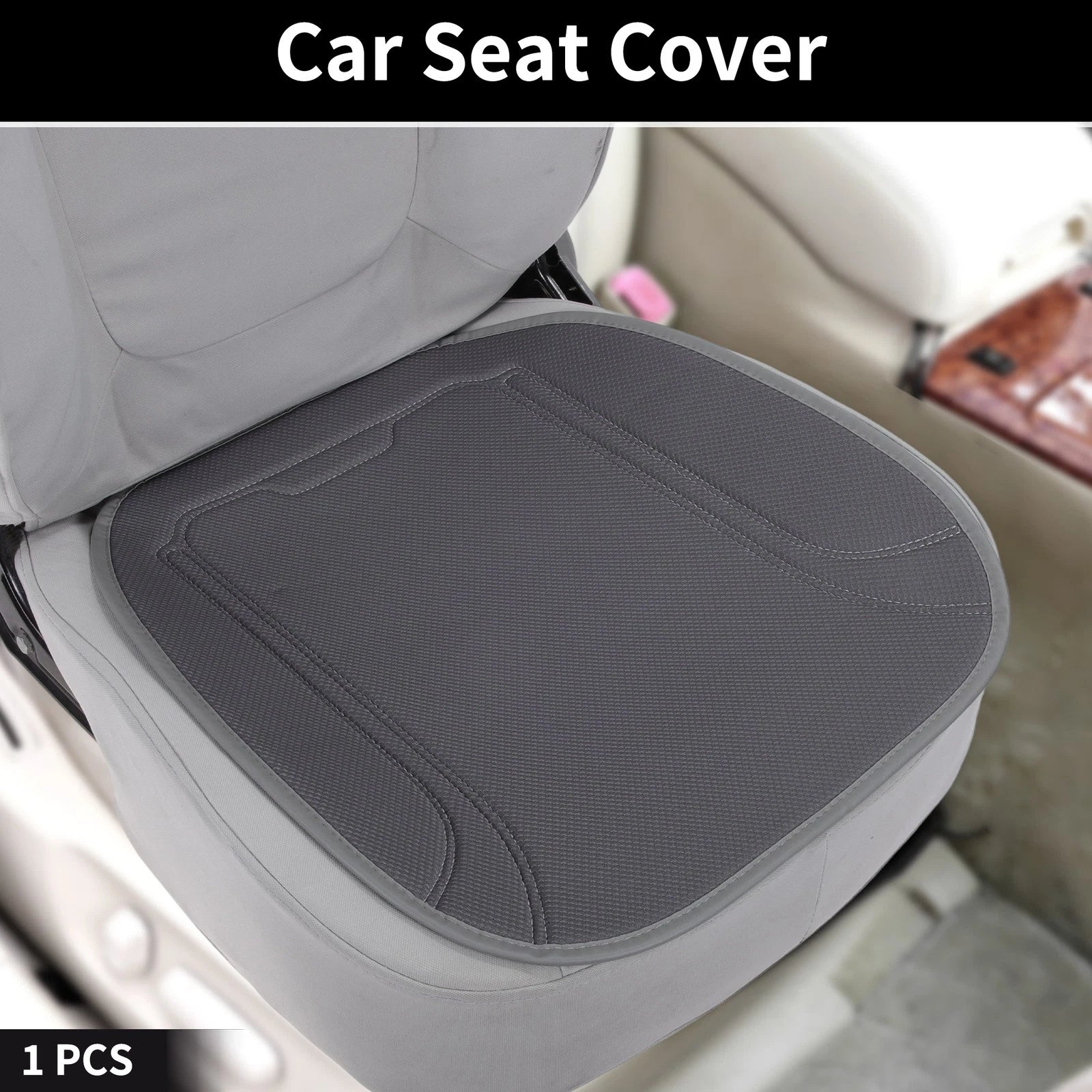 Car Bottom Seat Pad Cover for Universal Fit (1 Pcs) Dark Gray Polyester