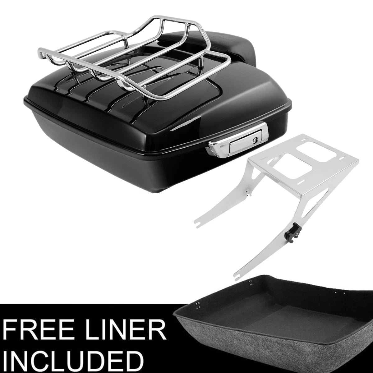 Trunk Backrest Pad Mount Rack for Harley Fat Boy FLST (2008–2016)