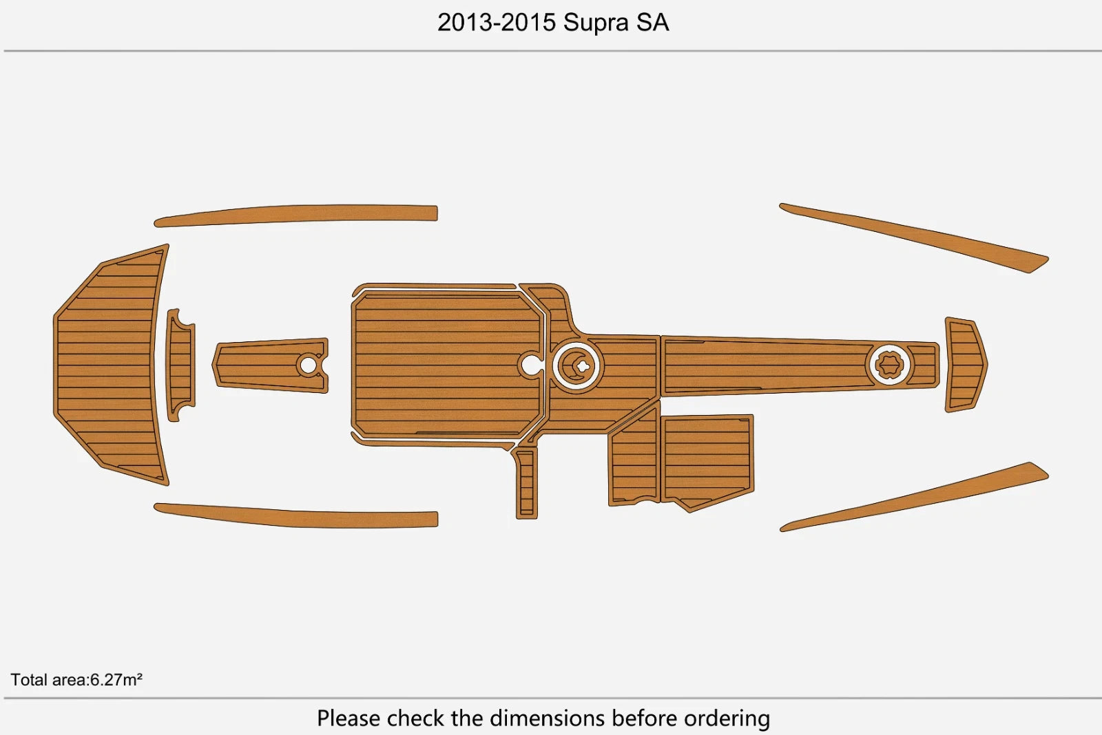 EVA Foam Teak Deck Flooring Mat for 2014 Supra SA Swim Platform Cockpit