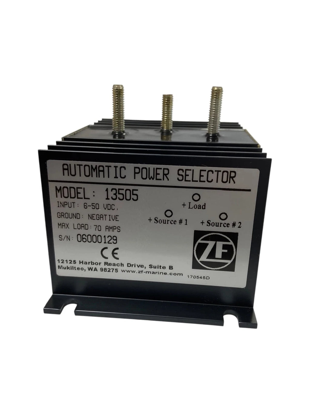 Automatic Power Selector for ZF Marine 13505 (6-50 VDC, 70 Amps)