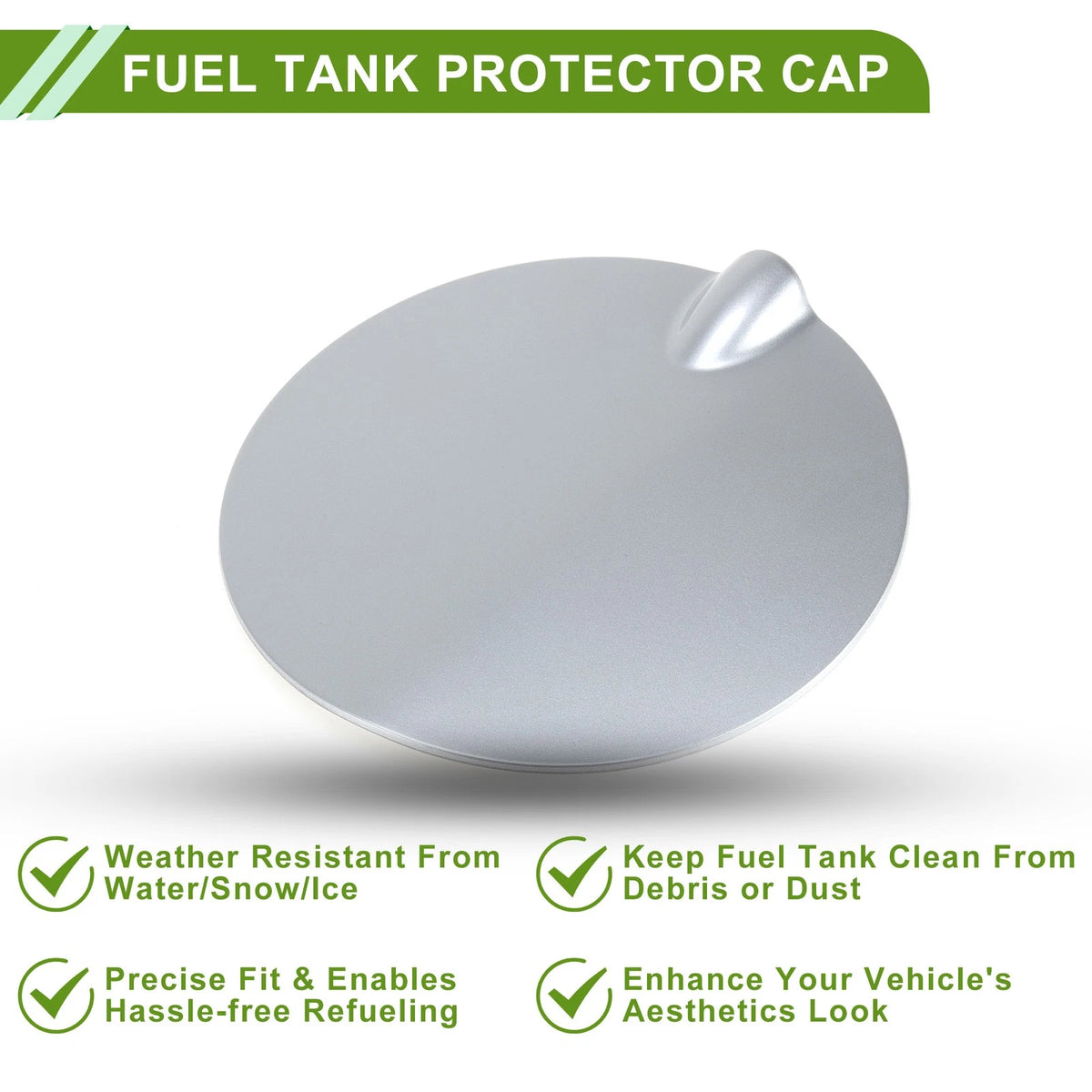 Fuel Tank Door Cap for Ford Focus (2007–2011) - Silver Tone Filler Flap