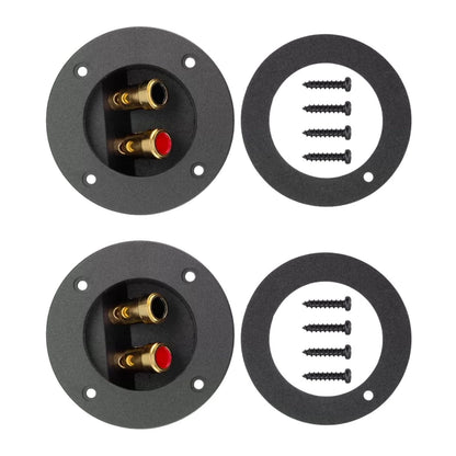 Round Spring Cup Terminal Connector for Speaker Box Subwoofer (2-Way)