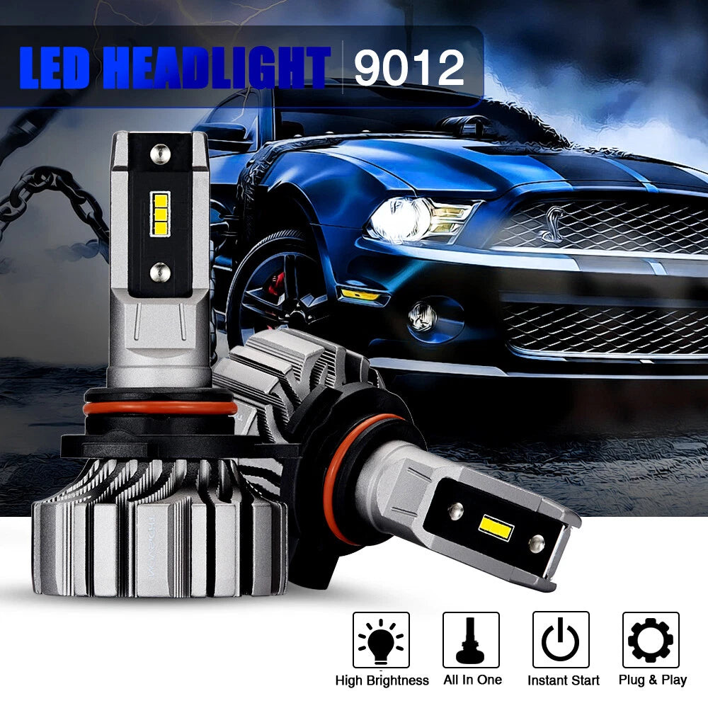 2X 9012 LED Headlight Bulbs for 6500K 8000LM