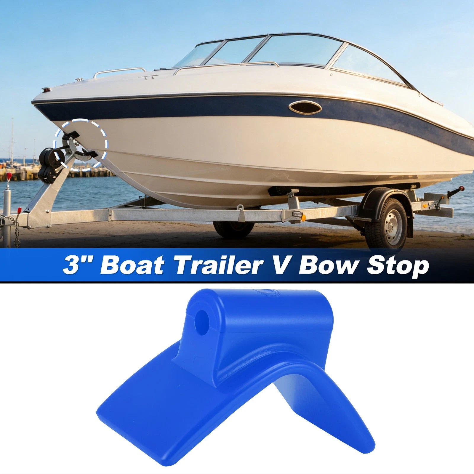 Trailer V Bow Stop for 3 Inch Boat Trailer Hardware (Universal Fit)