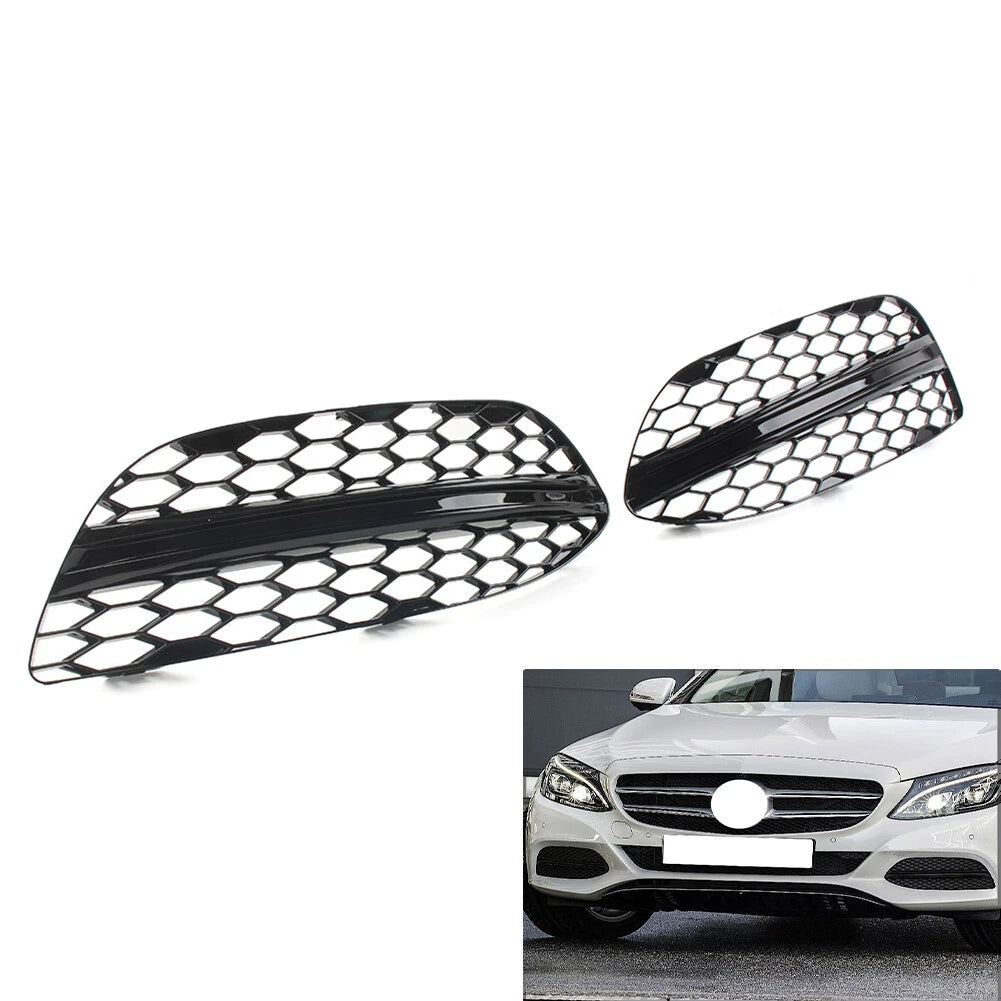 Bumper Fog Light Grilles Cover for Mercedes Benz C Class (2015–2018)