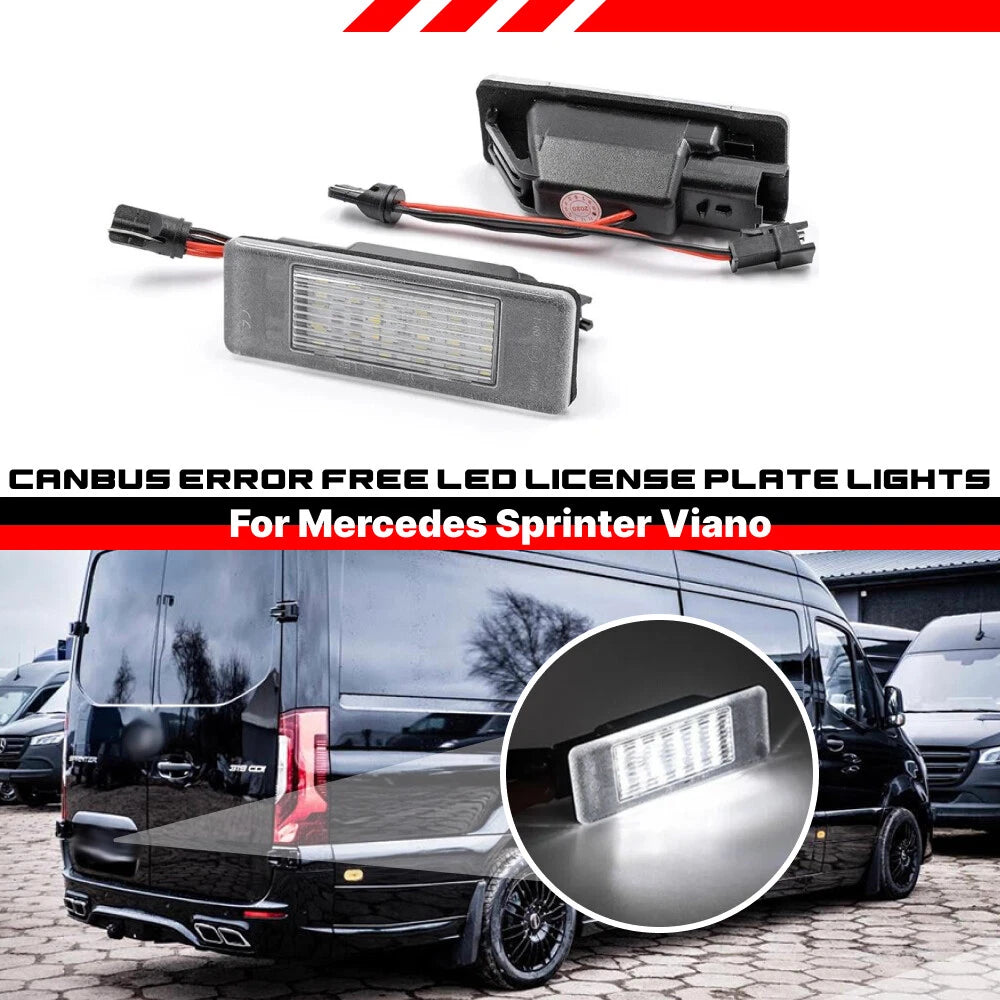 LED License Plate Light Lamp for Benz Vito W639 Viano (2003–2014) W906 Sprinter (2006–2018)