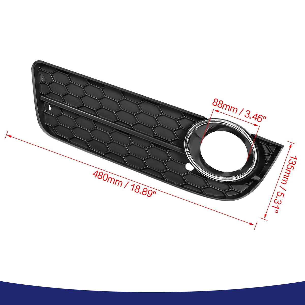 Front Bumper Left Fog Light Grille Cover Replacement for Audi Q7 (2010–2015)