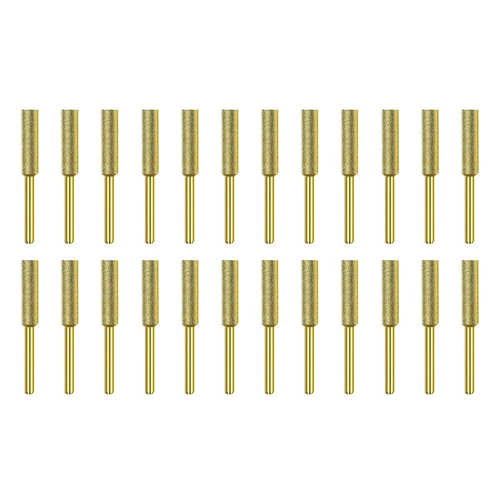 24PCS Diamond Chainsaw Sharpener Burr Grinding Stone File 1/8" Shank