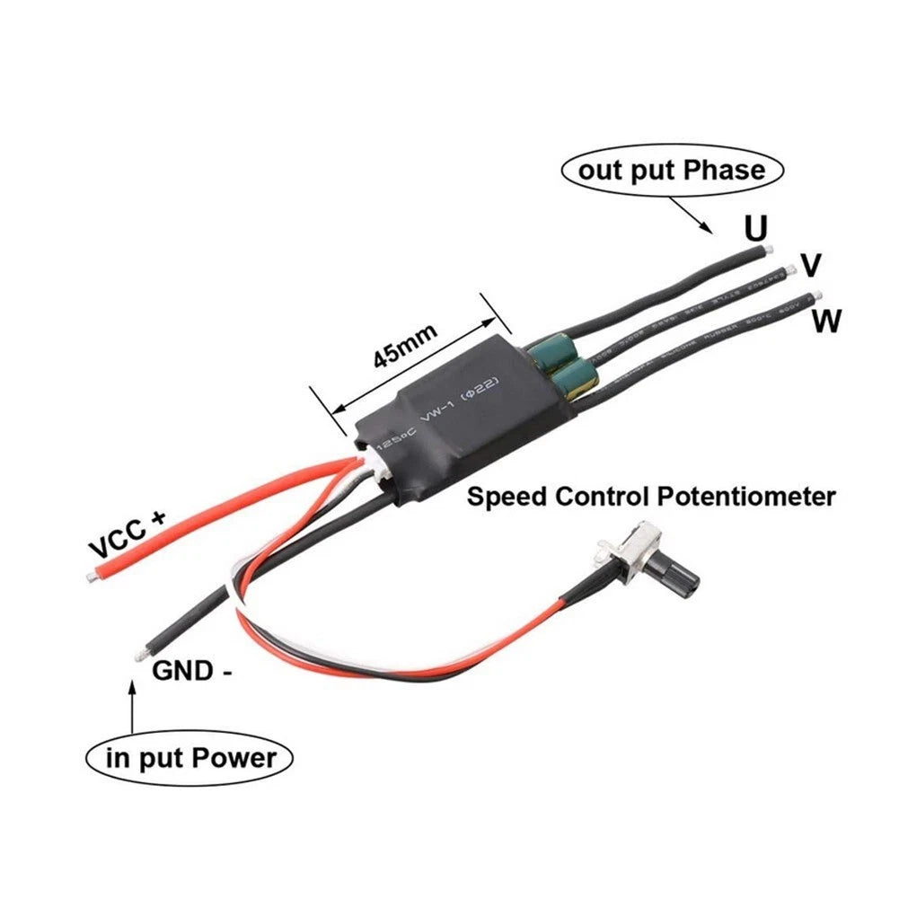 1000W Brushless Motor Controller DC 6V-24V for PLC Integration