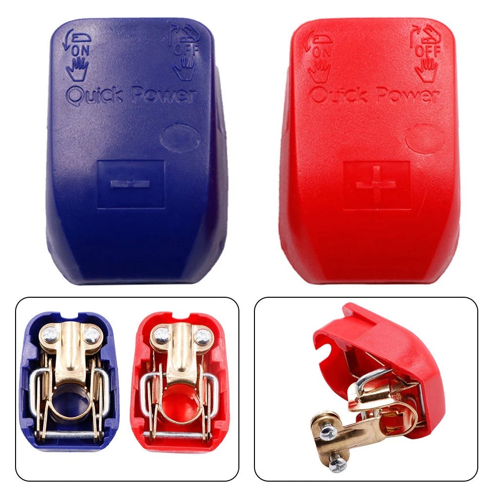 2X Quick Release Battery Terminal Clamps for Car Caravan Boat