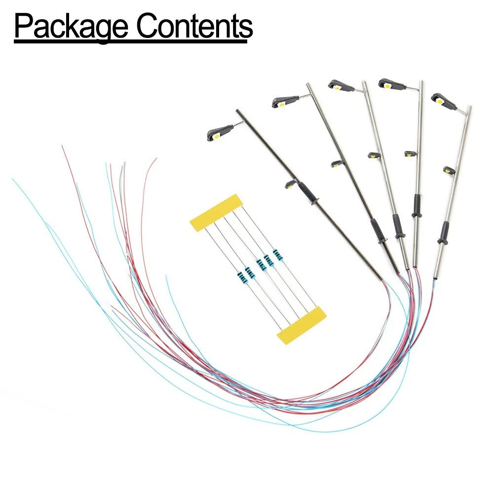 Set of 5 LED Lamps with Resistors for Model Railways
