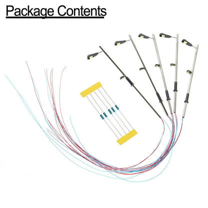 Set of 5 LED Lamps with Resistors for Model Railways