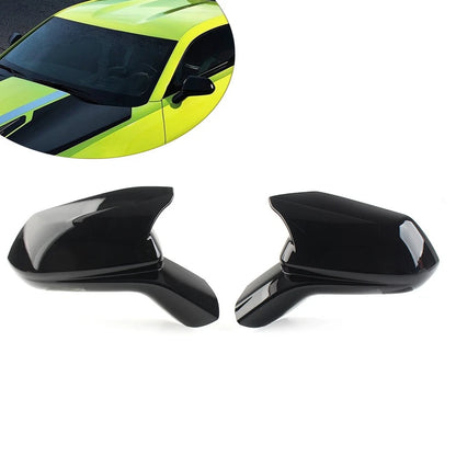 2X Rear View Side Mirror Cover Overlay for Chevrolet Camaro (2016–2021) Black