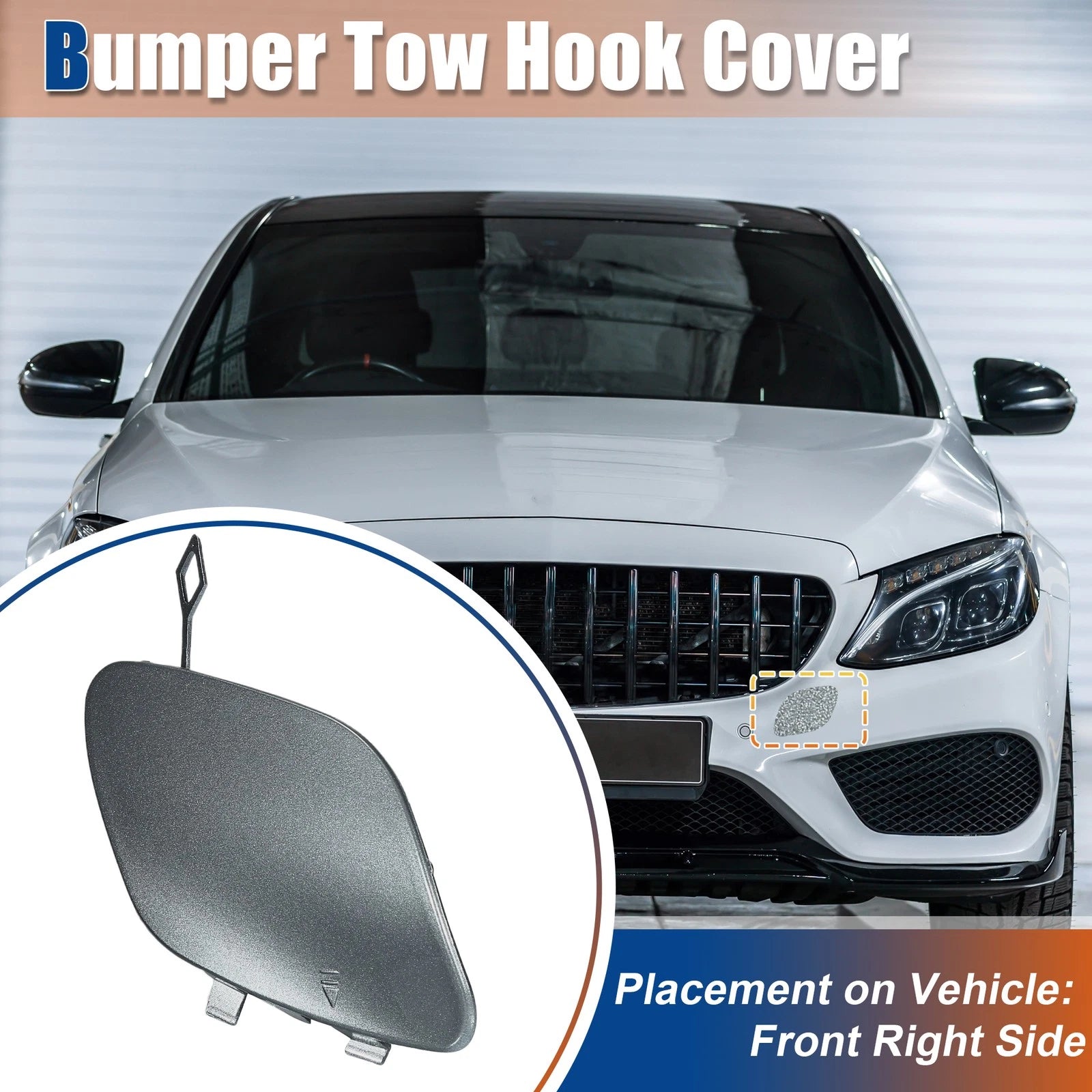 Front Tow Hook Cover Replacement for Mercedes-Benz A205 (2015–2020)