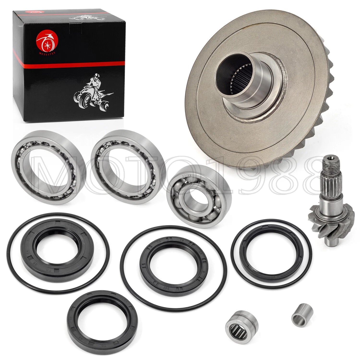Rear Differential Ring & Pinion Gear + Bearing Kit for Honda TRX300FW (1988–2000)