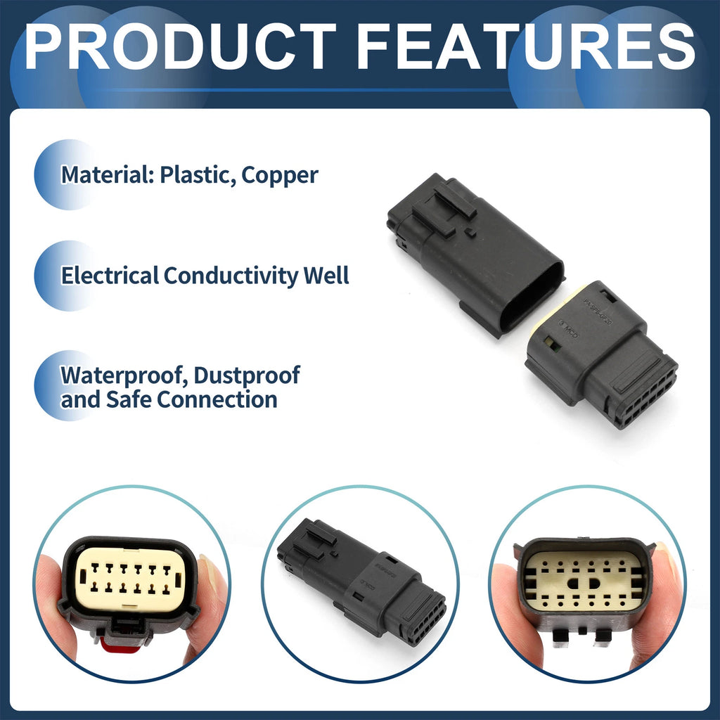 12 Pin Headlight Waterproof Connector Plug for Buick (1 Set)