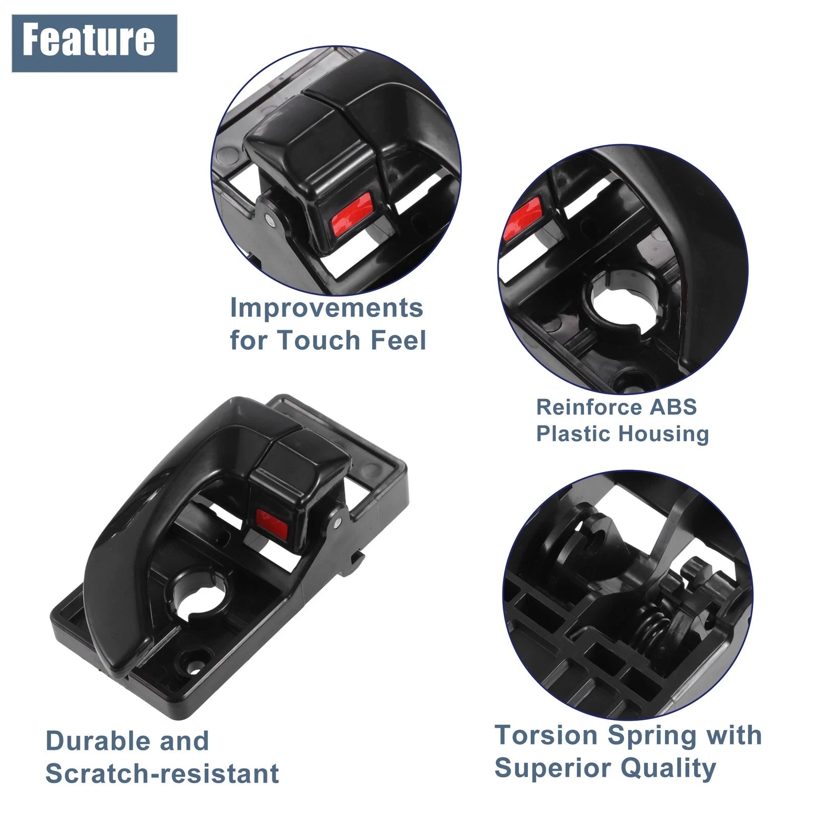 Interior Door Handle Left Right Pair for Hyundai Tucson (2005–2009)