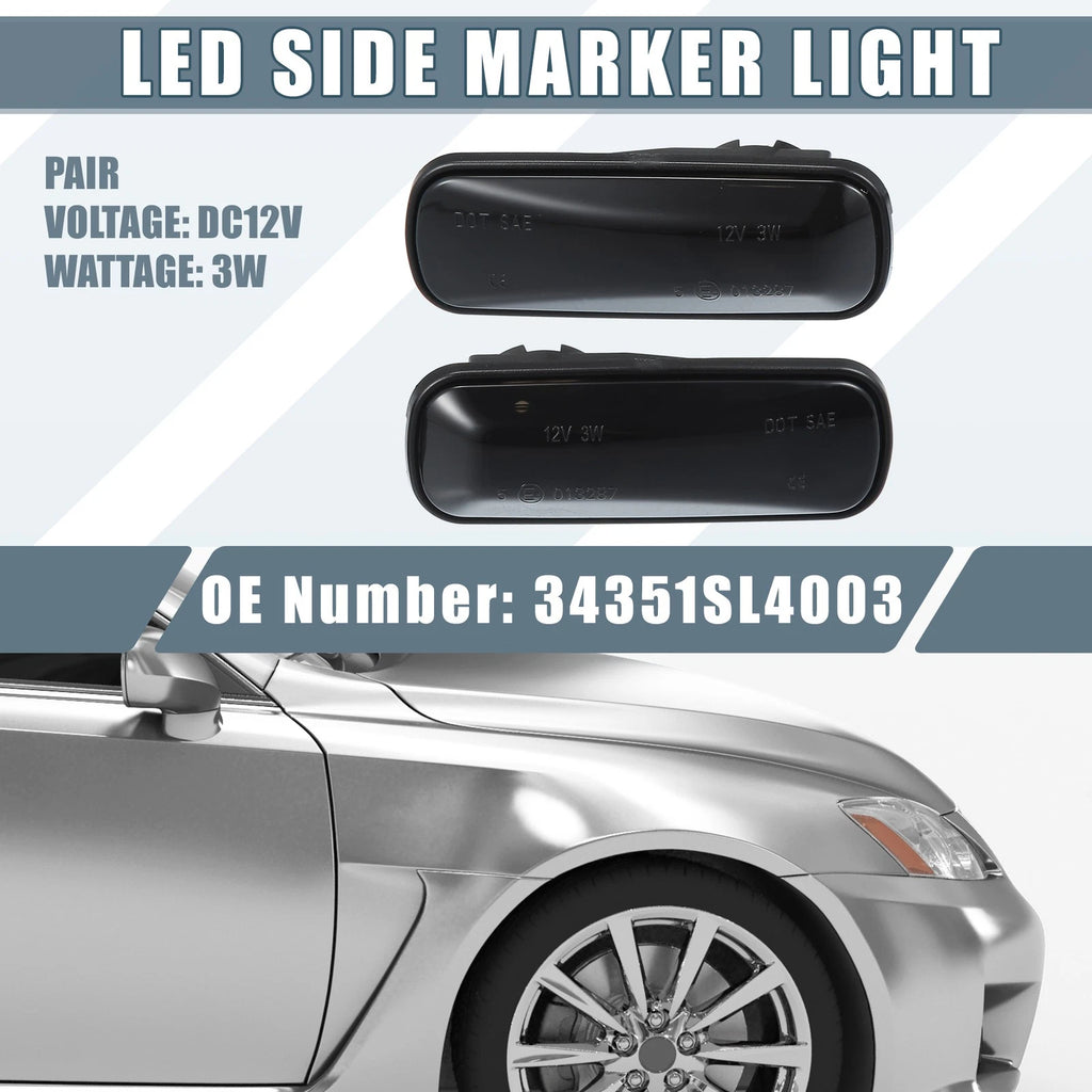 LED Side Marker Amber Light Smoke Lens Replacement for Honda CR-V (1997–2000)