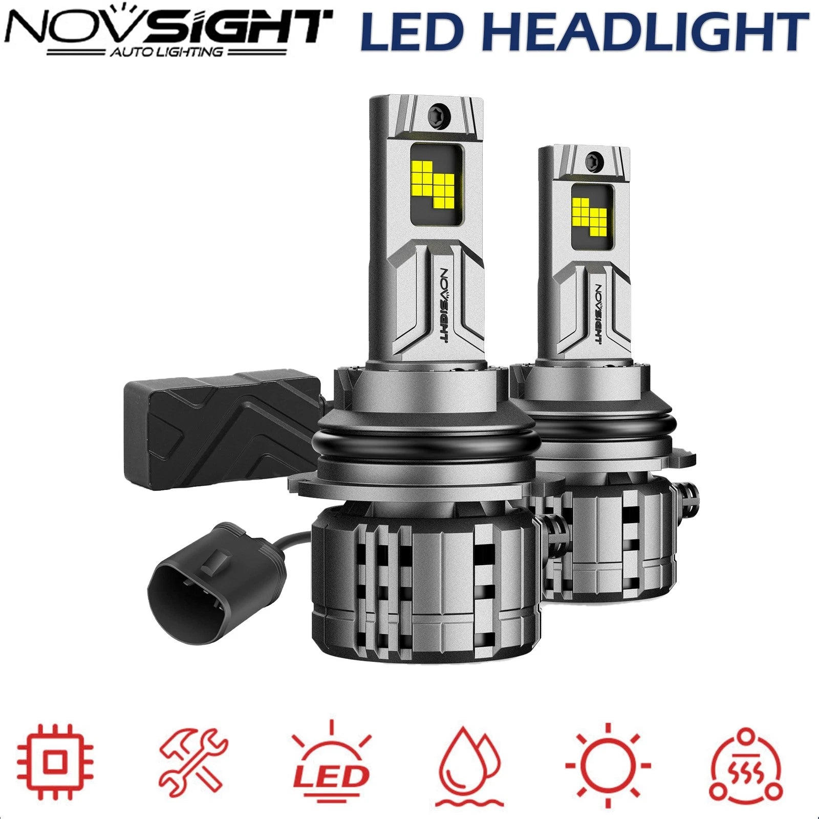 2X 9004 LED Headlight Bulbs for 6500K 40000LM