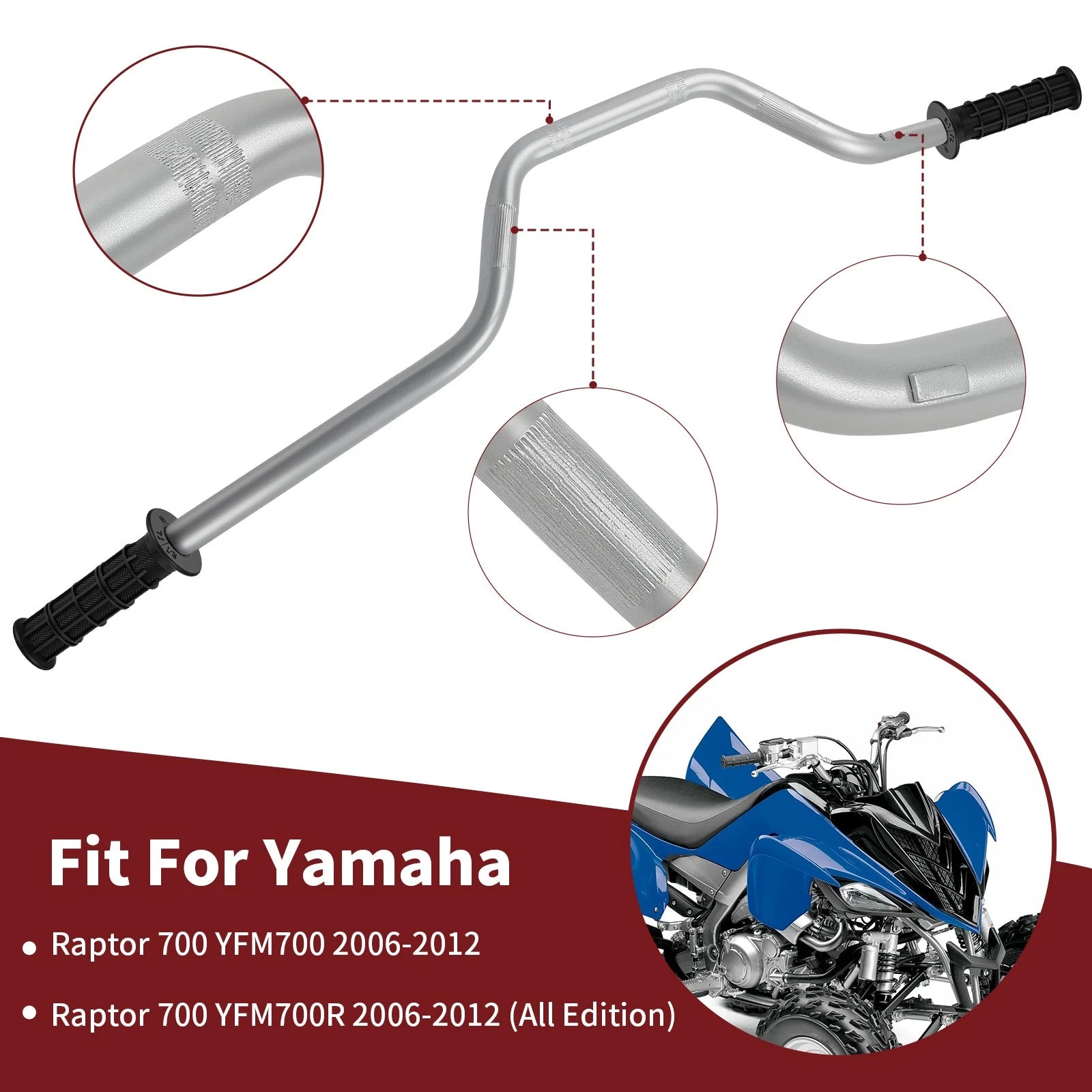 Handlebar & Grips for Yamaha Raptor 700 (2006–2012) 1S3-26111-10-00